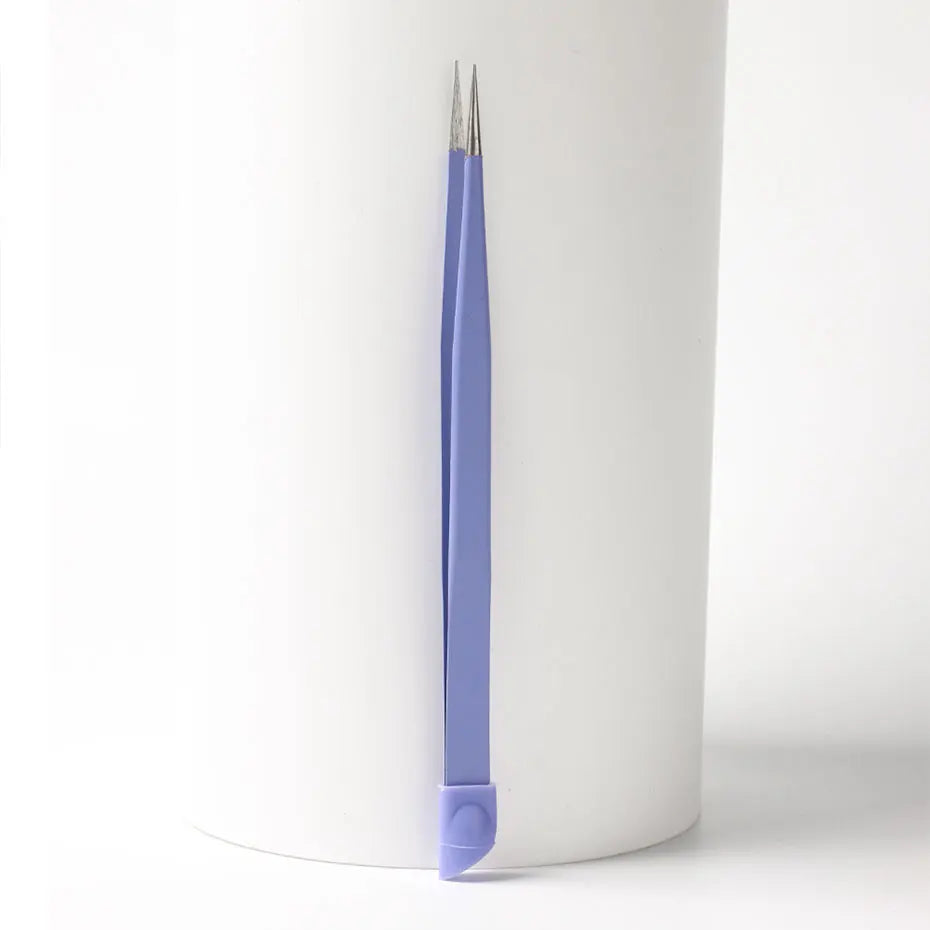 1PC Double Sided Purple Nail Tweezers Silicone Pressing Head Nail Tweezers Sticker Picker Nails Tools Stainless Manicure Tools ﻿
