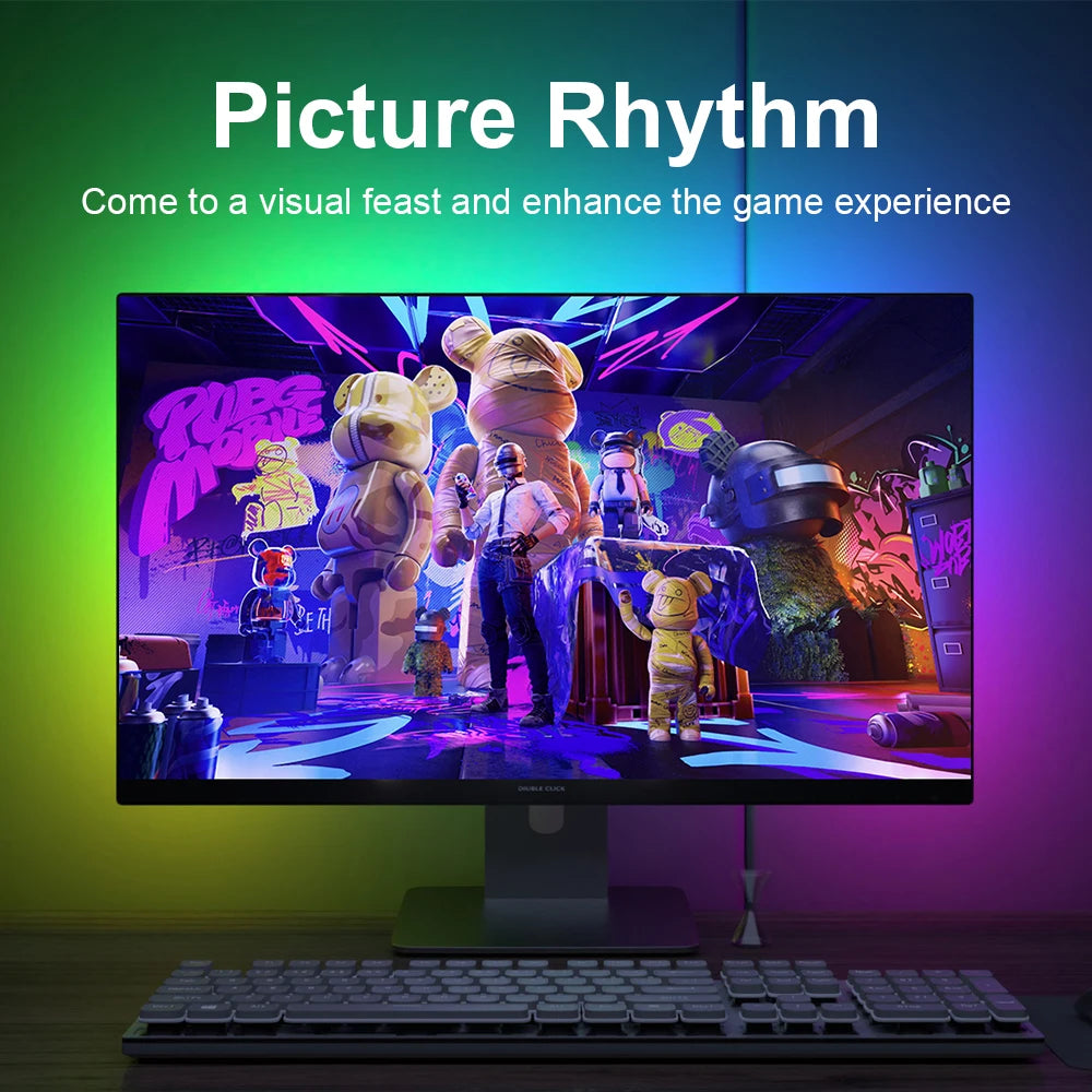 Smart Ambient TV PC Display Sync Computer Monitor Backlight LED Strip Light RGB Color DIY Game Holiday Atmosphere Computer