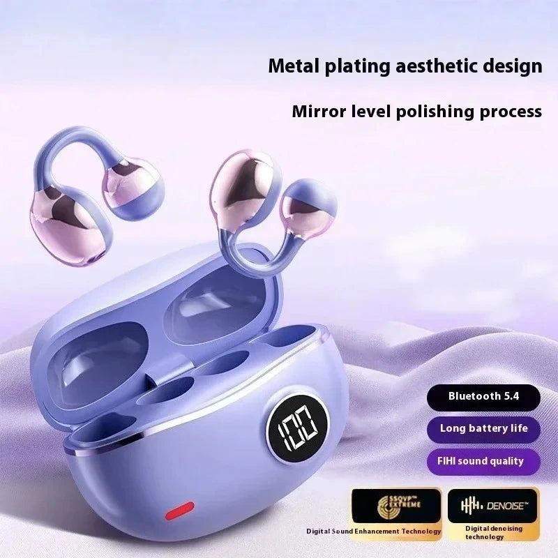 Bluetooth 5.4 Wireless Earphones with Digital Display Dolby-Quality Hi-Fi Audio Dynamic Sound Range and Integrated Call Mic