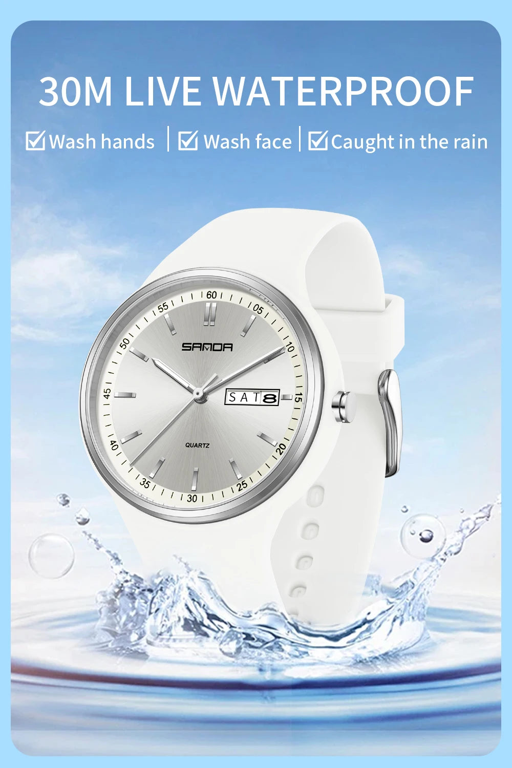 SANDA Top 6213 Male and Female Student Watches Casual Simple Dual Calendar Fashion Male and Female Student Quartz Watches 2025