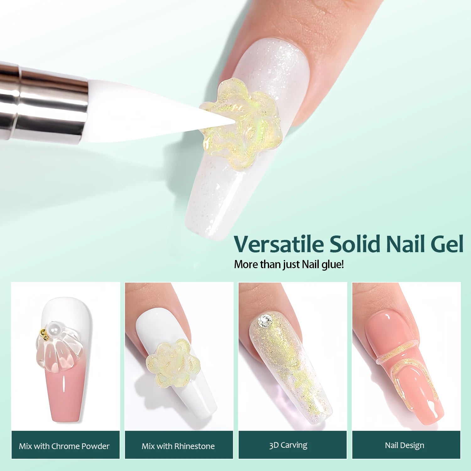 Nailpop Solid Nail Gel Adhesive For Press-On Nails Ultra Strong Adhesion Clear False Nail Gel Soak UV Extension Nail Gel 20g