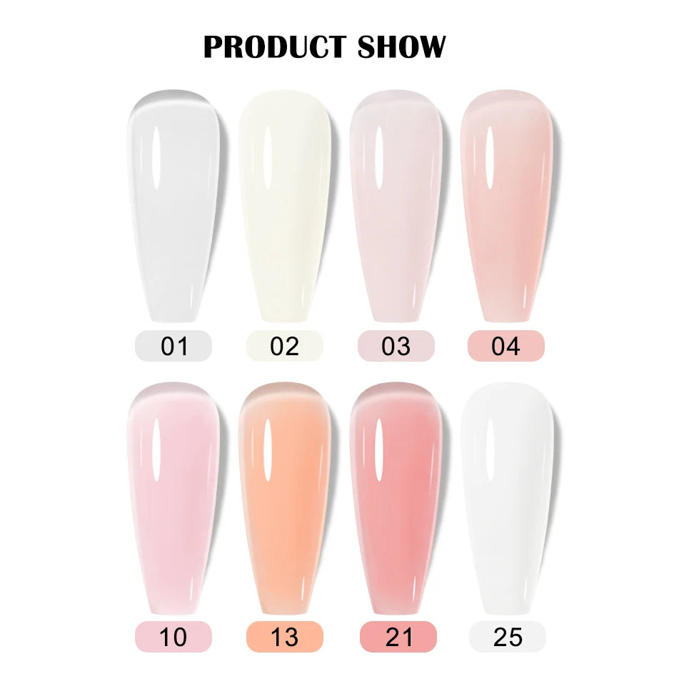 Arte Clavo 2pcs/Set 15ml Jelly Nail Extension Gel Pink White Clear Quick Building UV LED Gel Nails Finger Extensions Nail Art