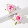 AWAYTR 2pcs New Girls Hair Rope Simulation Flower Cloth Elastic Hair Bands Rose Hair Ties Woman Hair Accesories Wholesale