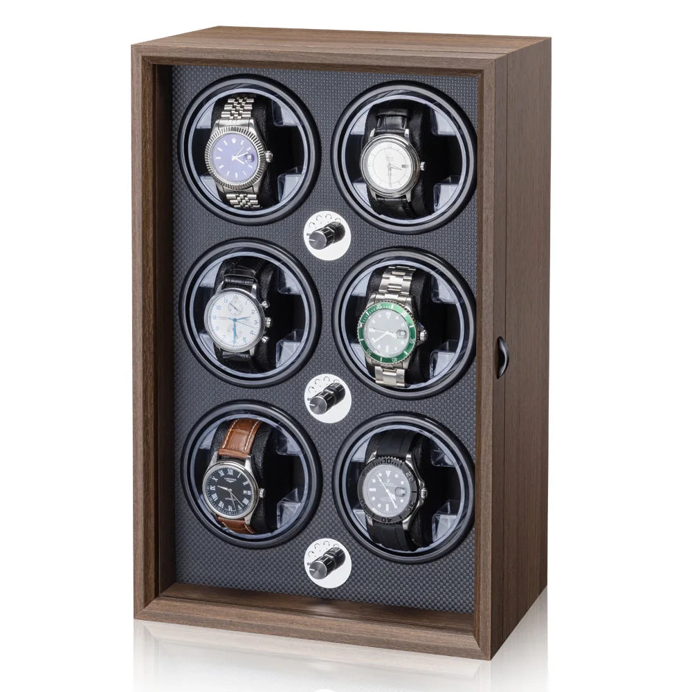 Watch Winders for Automatic Watches witn Light 1slots/2slots/4slots/6slots Watches Rotate Stand 5V-9V,1A-2A USB Cable Connection