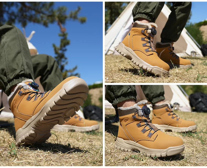 comfortable safety shoes for men high waterproof work shoes non-slip safety boots rubber outsole working sneakers with metal toe