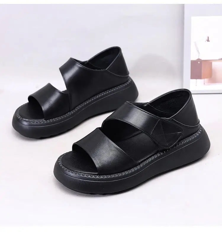 New 2025 Women's Beach Sandals Thick Bottom Roman Shoes comfortable soft sole versatile casual small fresh sandals fashion