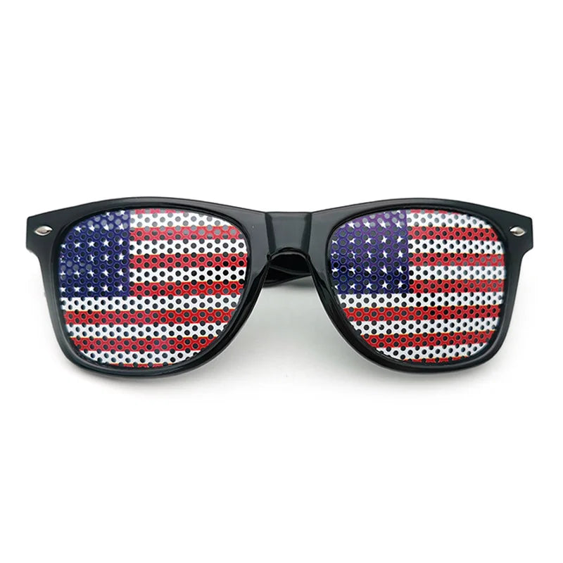 New Unisex Black Frame 42 Countries Flag Sun Glasses Decorative Spectacles Eyeglasses Frames for Party Women Men Sunglasses