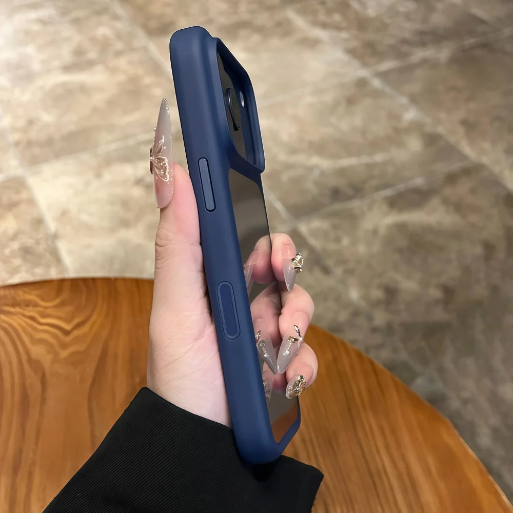 Intelligent Camera Touch Button Crystal Clear Phone Case for iPhone 17 Pro Max 16 Pro 17 Air Transparent Shockproof Cover Funda