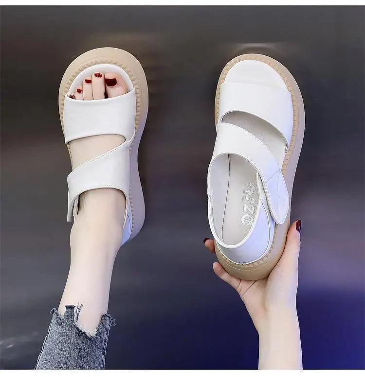 New 2025 Women's Beach Sandals Thick Bottom Roman Shoes comfortable soft sole versatile casual small fresh sandals fashion