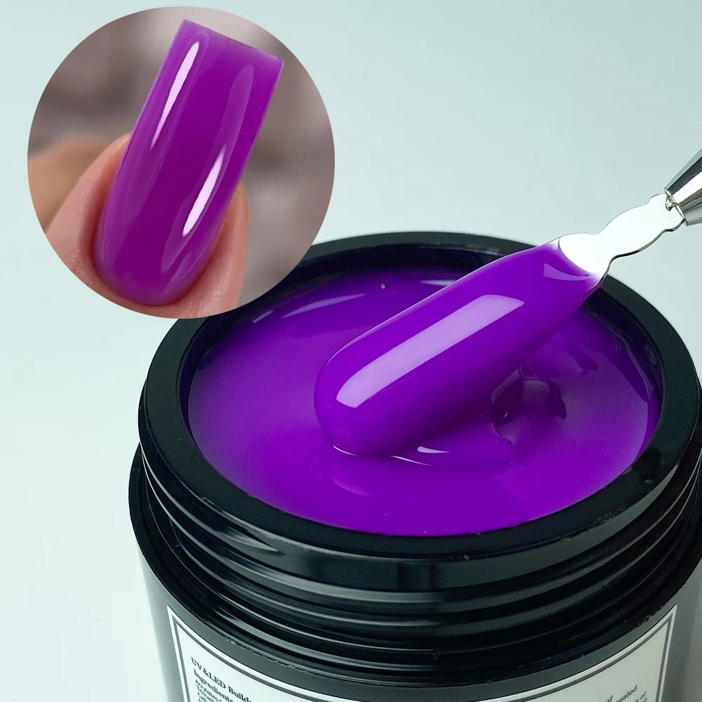 Jillnails Dusty Pink Nude Gel Nail Builder 50G Burgundy Shimmer Builder UV Gel for Nails Extension