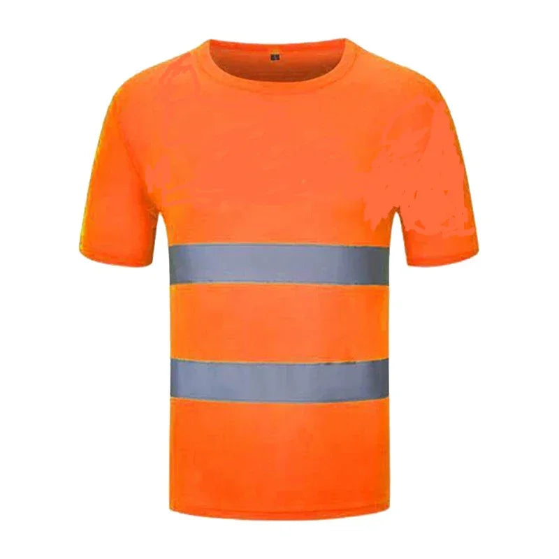 Fluorescent High Visibility T-Shirts Men Reflective Work Safety Shirts Quick Dry Long Sleeve Hi Vis Tops Construction Workwear