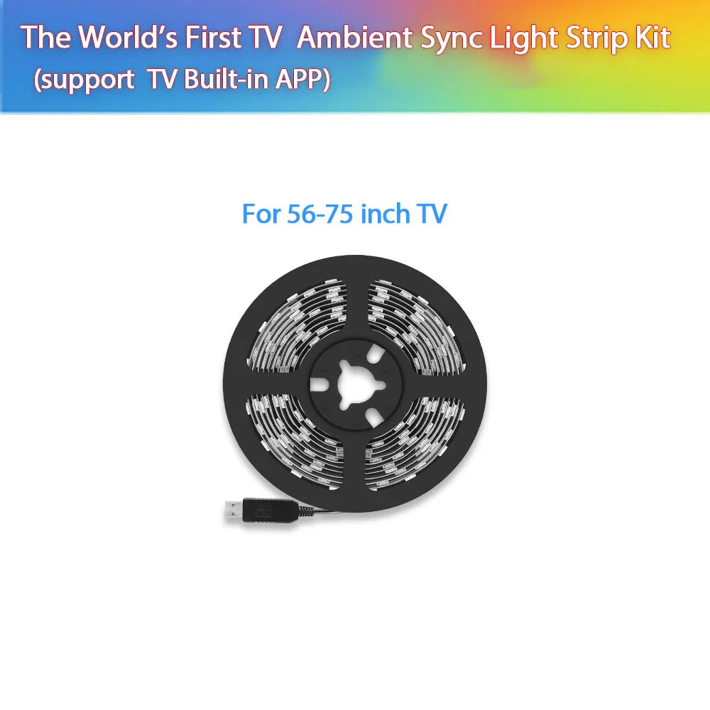 Smart Ambient Sync TV Backlight Sync Screen Color Led Strip Light USB, App Control ,Smart Phone Camera Screen Capute Technology