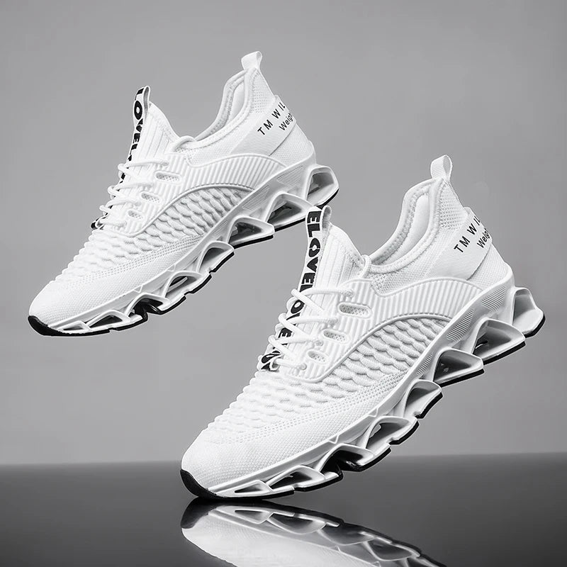 Men's Breathable Mesh Running Shoes Blade Sole Sneakers Lightweight Non-Slip Sports Shoes for Gym Walking Casual Wear