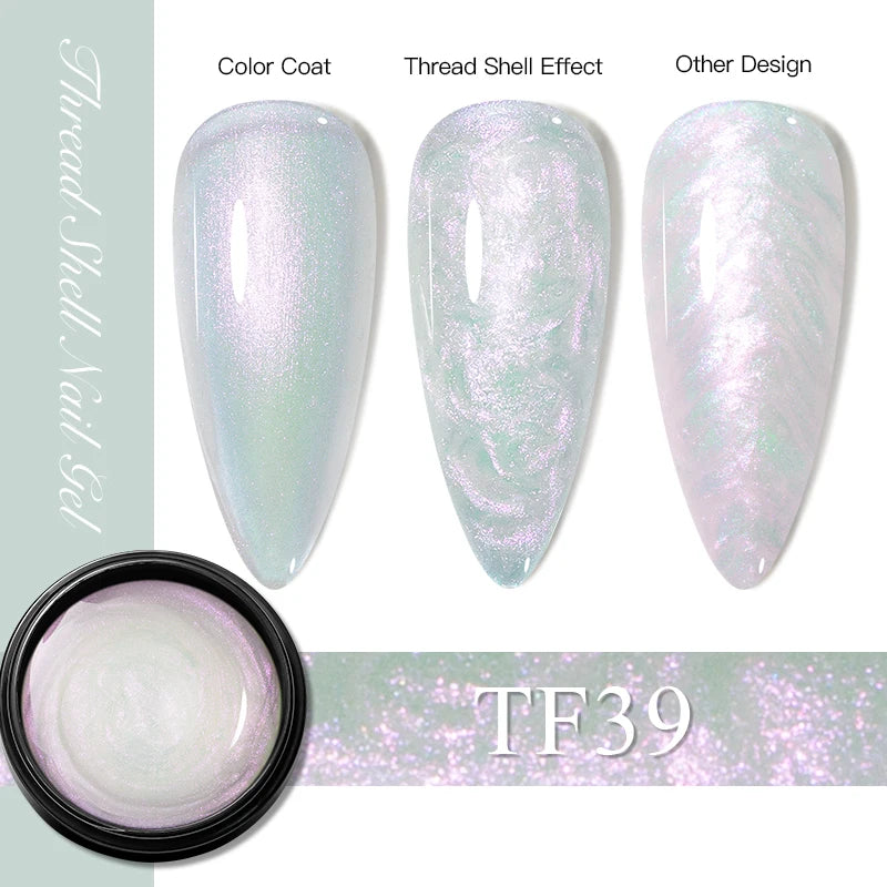 MEET ACROSS 8ml Pearl Shell Thread Gel Nail Polish 3D Semi Permanent Soak Off UV Gel Nail Art Varnish For Nails Manicure DIY