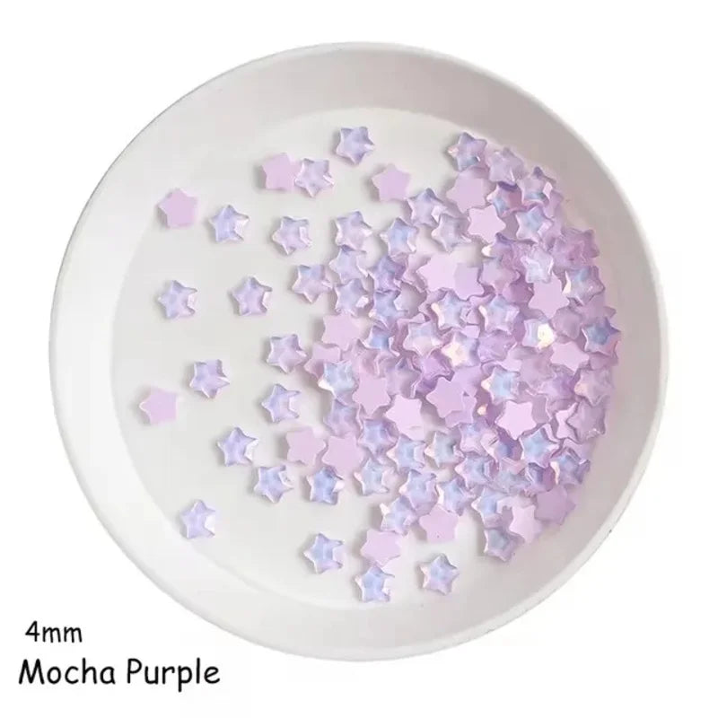 100Piece Cute Mini Mocha Color Stars 4MM Flat Glass Crystal Nail Art Rhinestones DIY Nail Decoration Stone