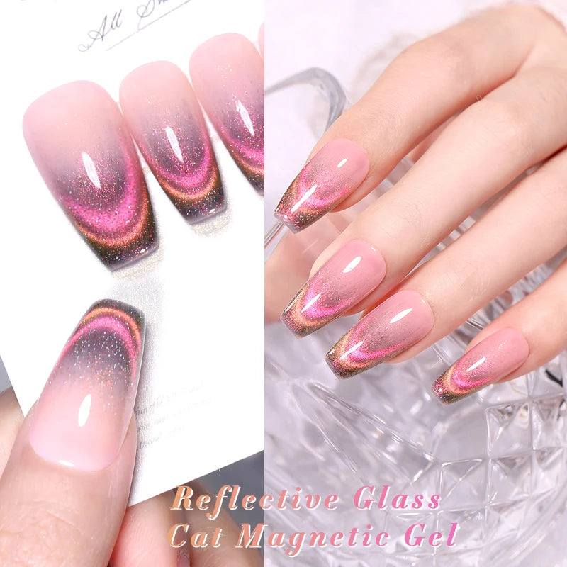 BORN PRETTY Super Holos Cat Magnetic Nail Gel Polish for Nails 10ml Soak Off Holographics Laser Gel Polish Auroras Glimmer Nails
