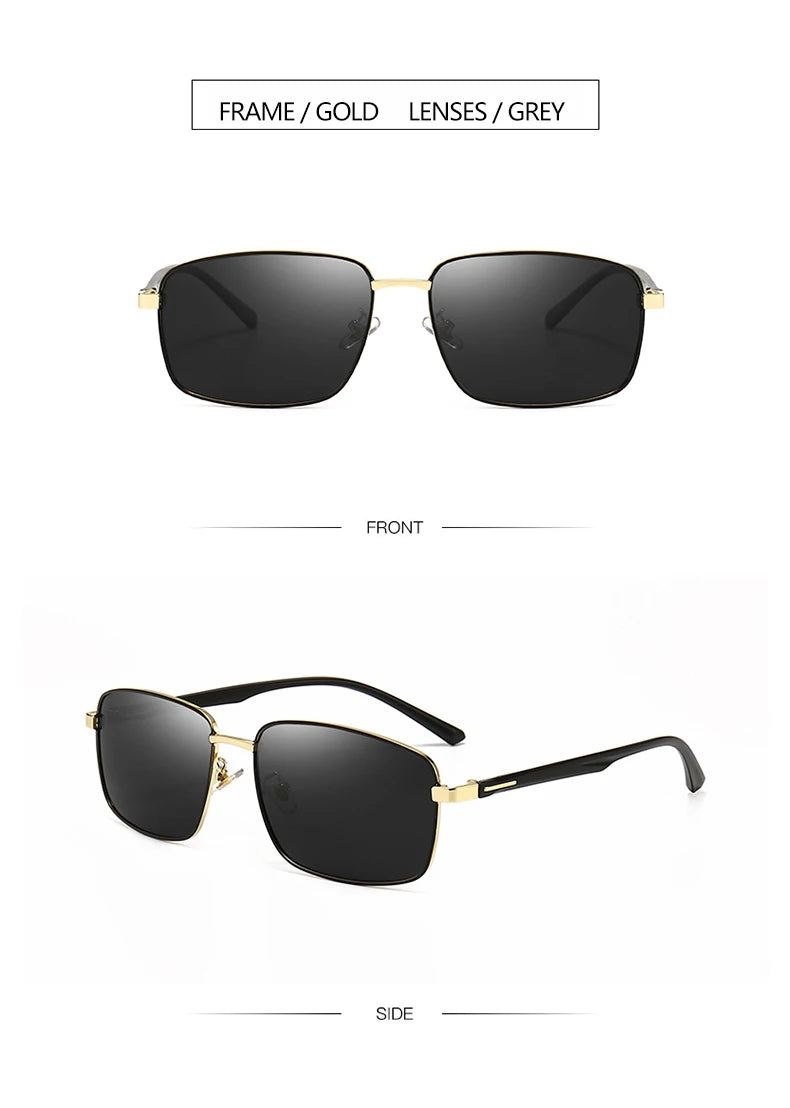 Business Metal Square Frame Polarized Sunglasses Luxury Oversized UV Protection Sun Protection Sunglasses 5027