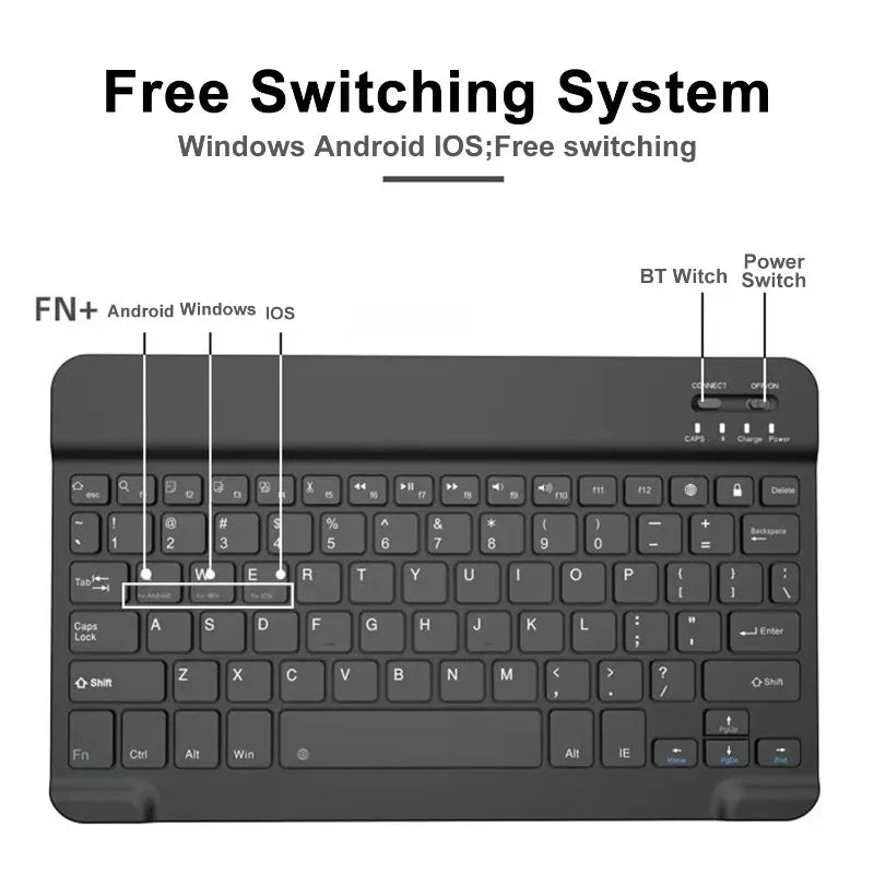 Wireless Bluetooth Keyboard & Mouse Combo – Compatible with iOS, Android, Windows & iPad