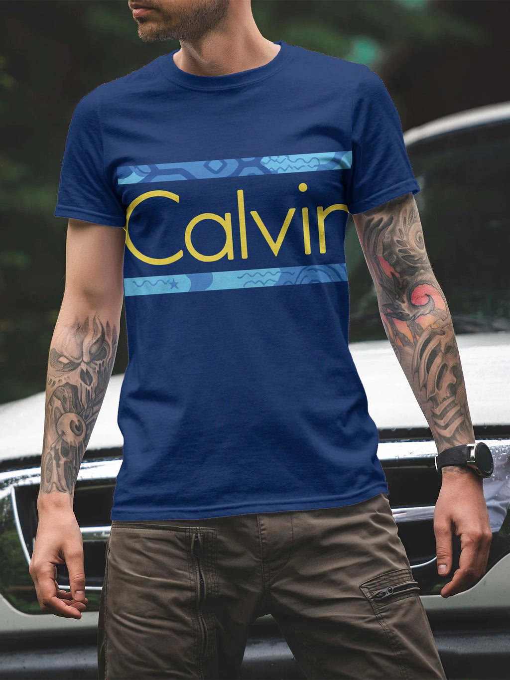 Men's Fashion 3D Printed Men's T-Shirt Crew Neck Short Sleeve, Summer Crew Neck T-Shirt Casual Wear, Polyester Fiber Regular,
