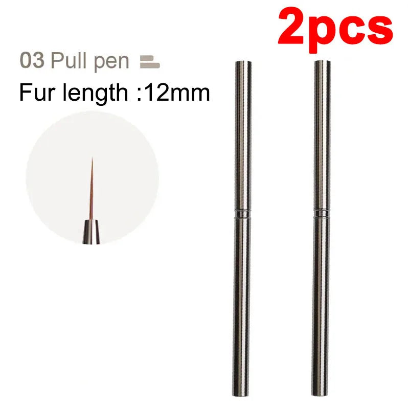 Nails Art Liner Brushes Striping Drawing Elongated Lines Painting 6/9/12/15/18mm Nail Professional Manicure Tool ZJS02