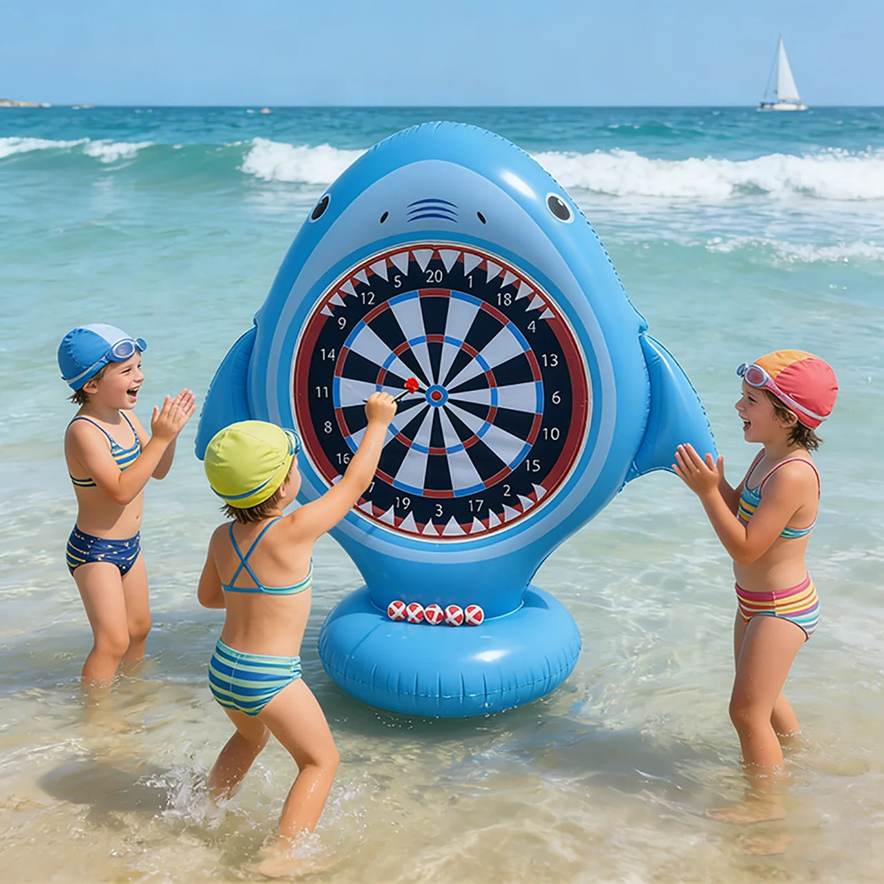 Juego de agua de mesa de dardos inflable, flotador de piscina, actividades al aire libre en la playa, regalo fresco de fiesta de