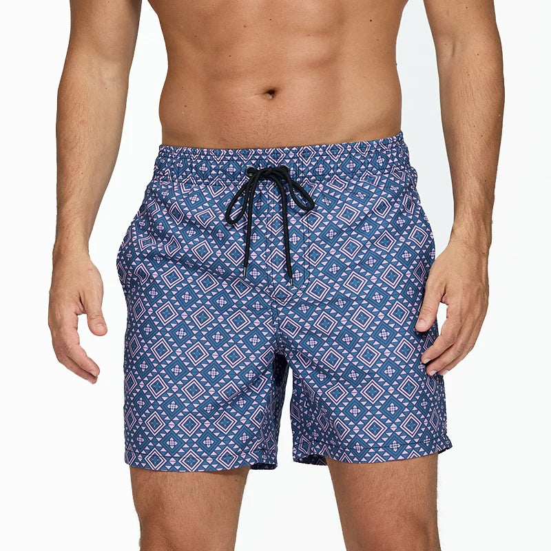 DATIFER Men's Beach Print Shorts – Summer Surfing Swimwear