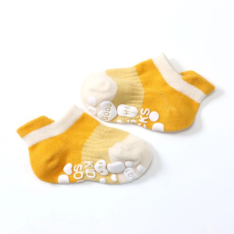 Kids Non-Slip Cotton Socks – 5 Pairs Breathable Cute Casual Socks for Girls & Boys