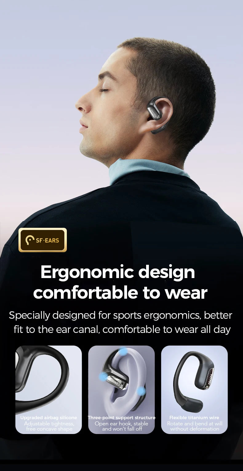 Bluetooth Headphones ERAZER XF35 Full HD Display Wireless Earphones Translation Earbuds Clear Sound Quality 400mAh Charging Case