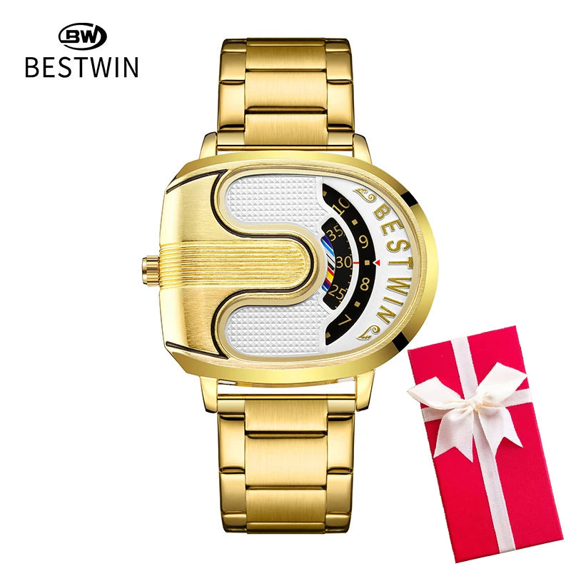 Luxury Original Men Watches Sports Golden Quartz Gold Men's Wrist Watches Steel Waterproof Watches for Mens Relogio Masculino
