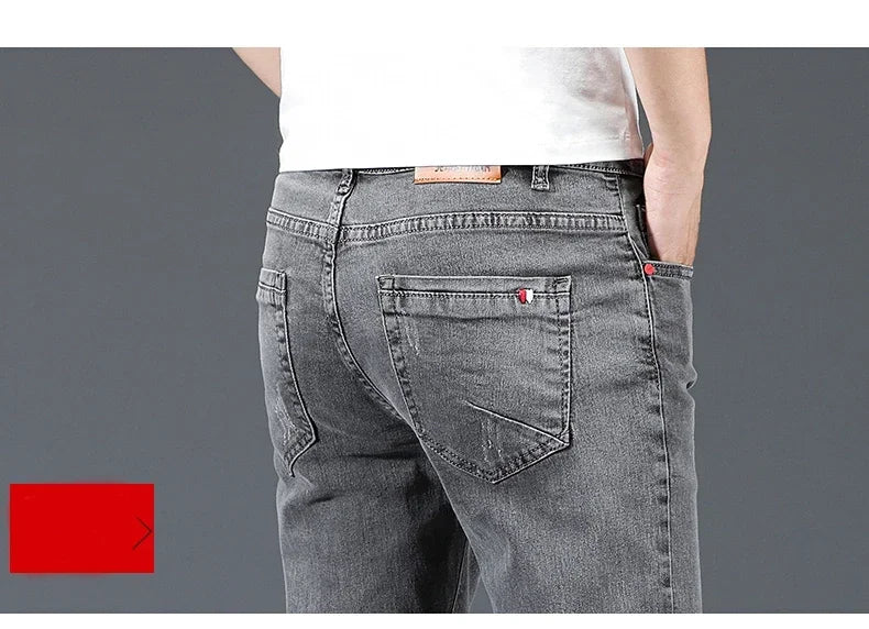 Men's Cotton Business Casual Skinny Jeans – 2025 Style