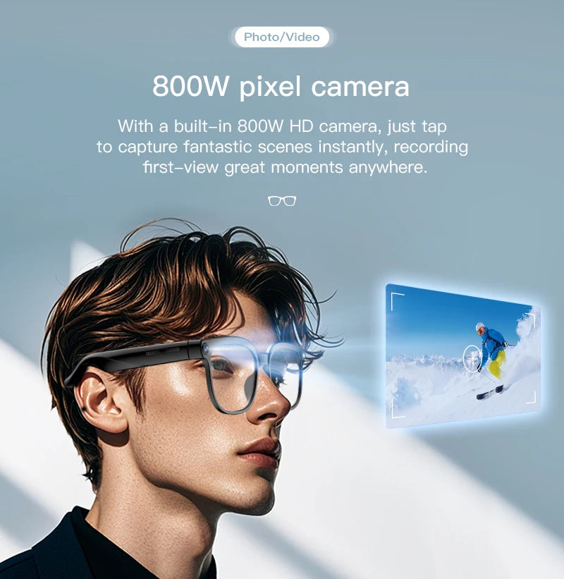 2026 New Smart AI Glasses 1080P HD Video Record Camera ChatGPT Bluetooth Call 32GB ROM Language Translation Music Sunglasses Men