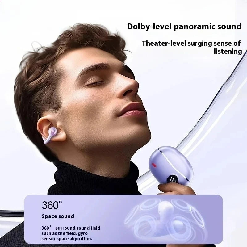 Bluetooth 5.4 Wireless Earphones with Digital Display Dolby-Quality Hi-Fi Audio Dynamic Sound Range and Integrated Call Mic