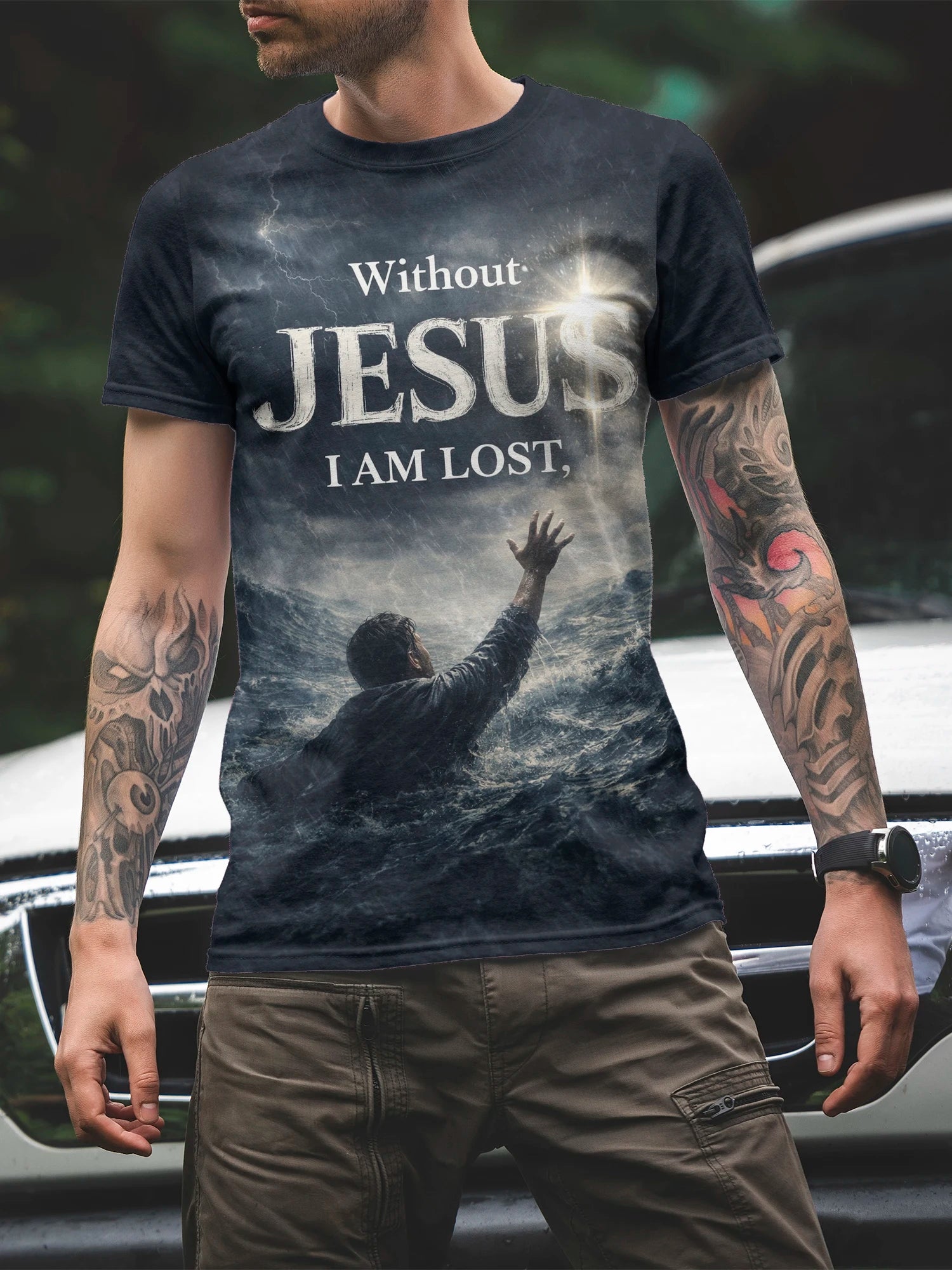 Men's Fashion 3D Printed Men's T-Shirt Crew Neck Short Sleeve, Summer Crew Neck T-Shirt Casual Wear, Polyester Fiber Regular,