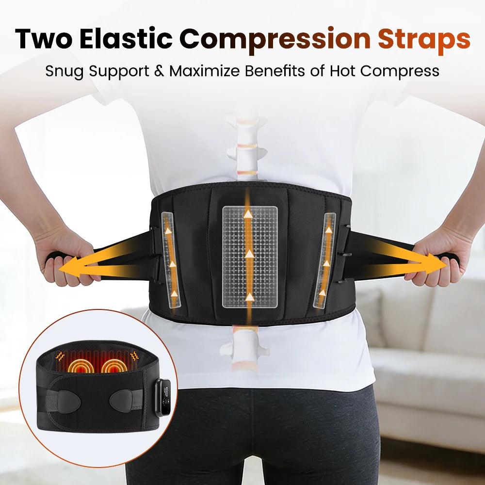 New Upgrade Electric Heating Waist Massager Support Belt Vibration Hot Compress Brace Belt Back Relax 3 Gears Adjustment