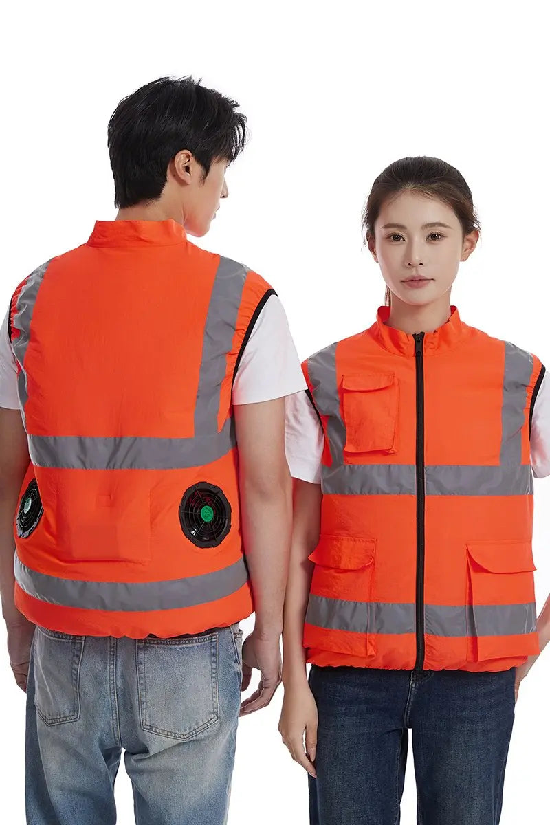 AKOOUS 6500 RPM 12V/5V USB 3-Fans Cooling Vest Air Conditioned Clothes Men Women Outdoor Work Fishing Body Cooling Jacket
