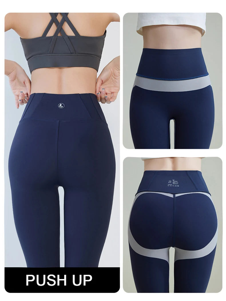 BIVIGAOS Spring Summer New Plum Red 3D Naked Feeling Sharkskin Leggings Women Slim Sexy Sport Yoga Push Up Fitness Leggings