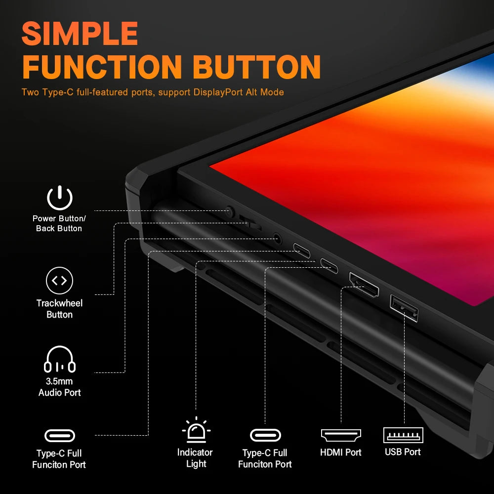 GTMEDIA MATE X 11.6 Inch Portable Monitor 1920*1080 IPS HD Triple Dual Extender Screen Full View Fold For 13.0-17.3 Inch Laptops