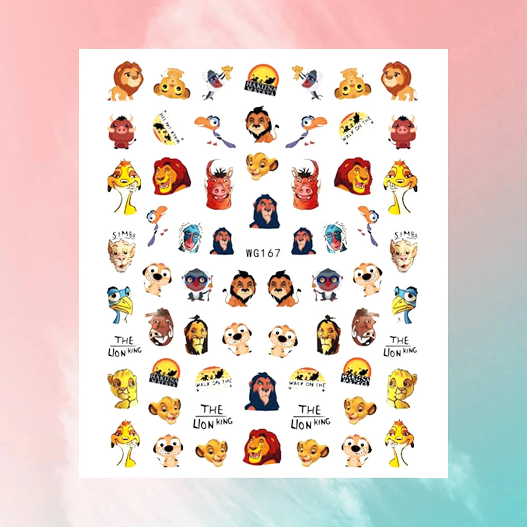 Disney Cartoon Adhesive Nail Stickers Nail Decorative Decals Nail Sliders Stitch Mickey 3D Stickers Press on Nails