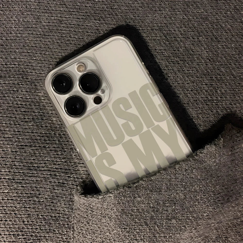 Music Is My Drug Phone Case For iPhone 17 16 15 14 Plus 13 12 11 Pro Max Phone Back Cover Transparent Shockproof Cover