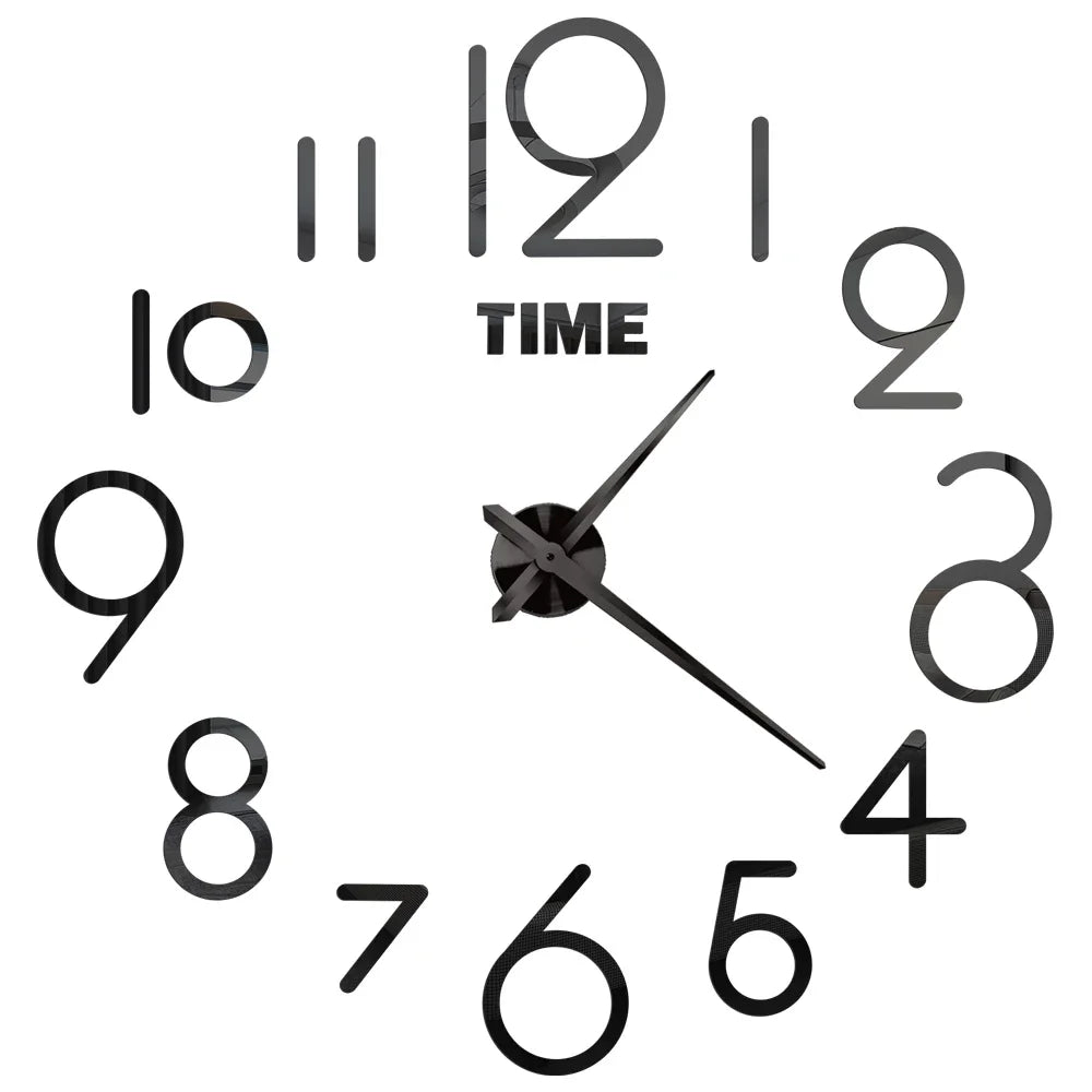 New Modern Design Large Wall Clock 3D DIY Quartz Clocks Fashion Watches Acrylic Mirror Stickers Living Room Home Decor Horloge
