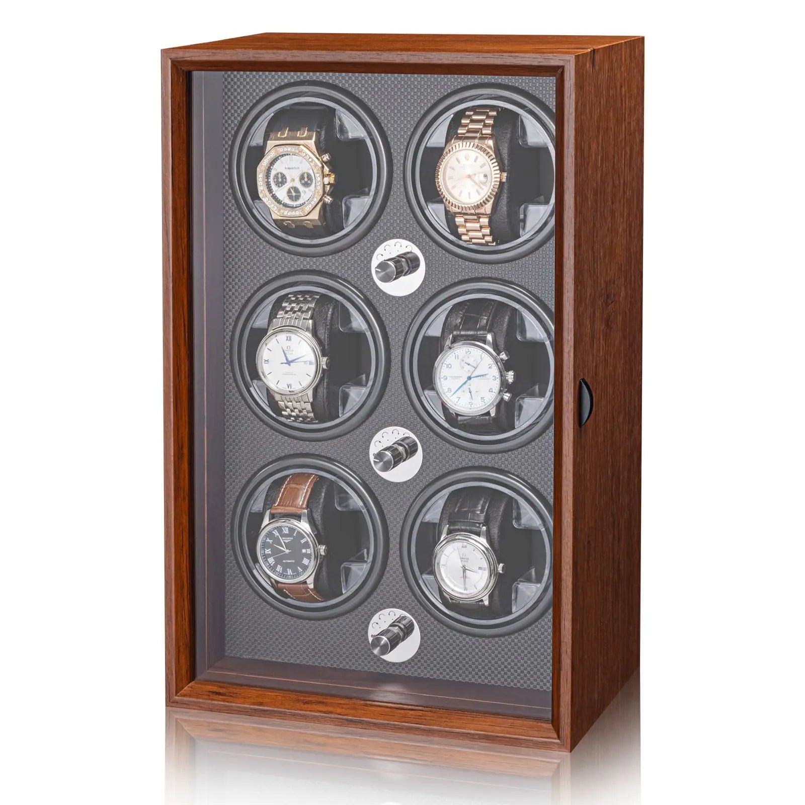 Watch Winders for Automatic Watches witn Light 1slots/2slots/4slots/6slots Watches Rotate Stand 5V-9V,1A-2A USB Cable Connection
