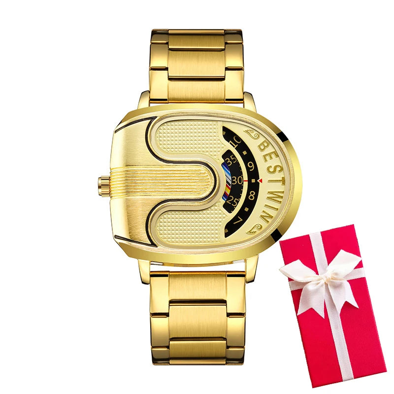 Luxury Original Men Watches Sports Golden Quartz Gold Men's Wrist Watches Steel Waterproof Watches for Mens Relogio Masculino