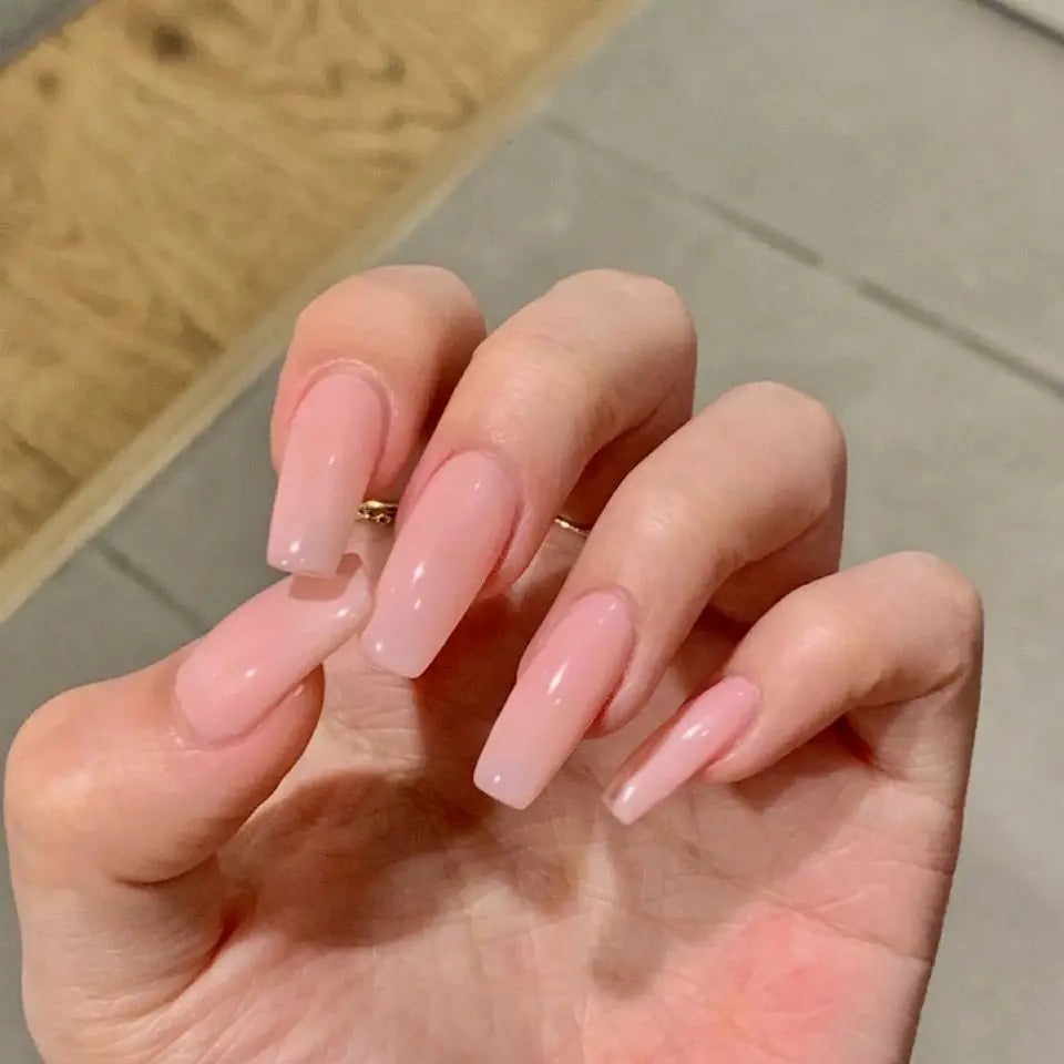 Nail Art Fake Nails Artificial Square Head Press on Acrylic Nail Tips Seamless Removable False Nails Ballerina Press on Nails