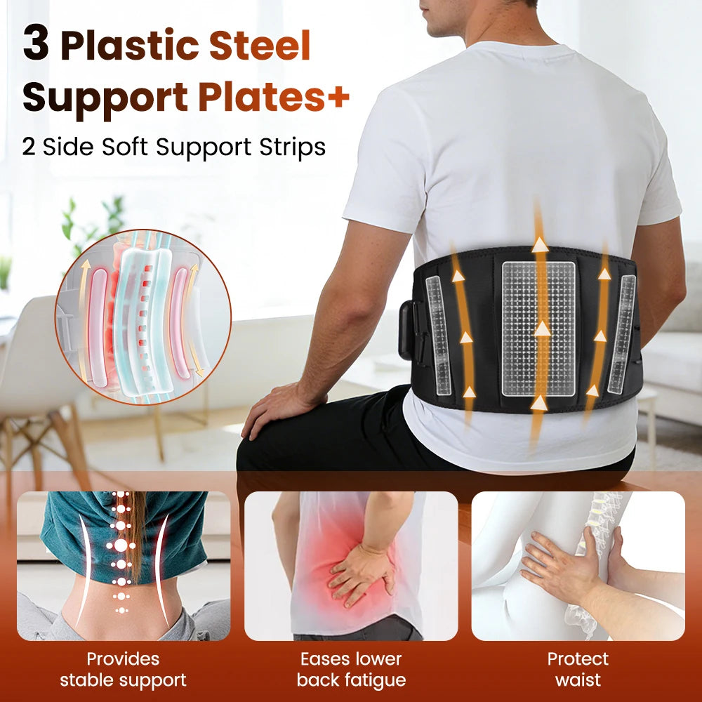 New Upgrade Electric Heating Waist Massager Support Belt Vibration Hot Compress Brace Belt Back Relax 3 Gears Adjustment