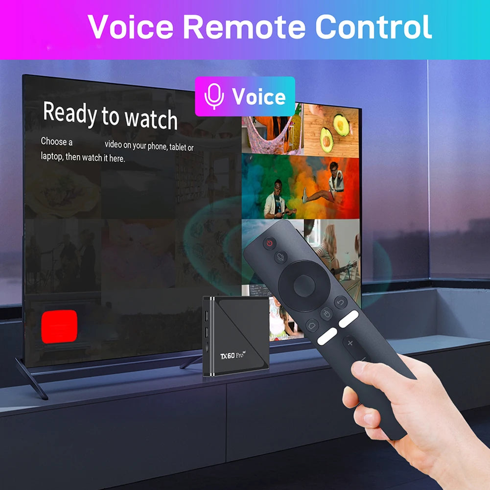 Android 16 Smart TV Box Pro 16GB+256GB Media Player With Voice Control 14K 2.4G/5G Dual WiFi Set Top Box with Remote Android Box