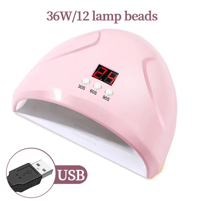 LULAA Portable Nail Lamp Professional Fast Curing Nail Dryer  UV LED Nail Light for Acrylic nails Gel polish Travel Home
