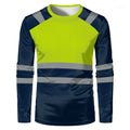 Autumn New High Quality Men's Safety Work Clothing Quick Drying Breathable Work Tops Sweat Wicking Comfort Oversized T Shirt