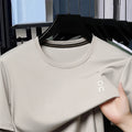 Summer Ice Silk T-shirt Men's Round Neck Short Sleeve 2026 New Business and Leisure Elastic Cool Top