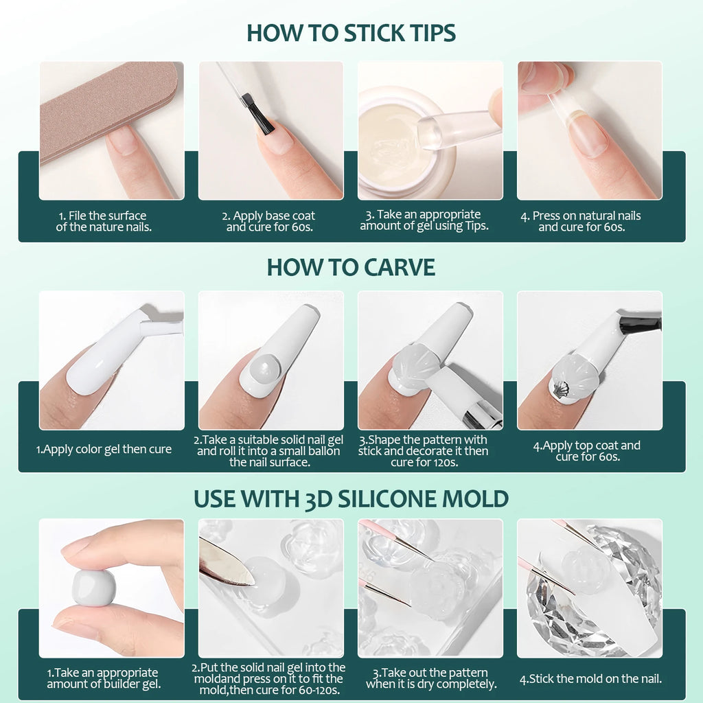 Nailpop Solid Nail Gel Adhesive For Press-On Nails Ultra Strong Adhesion Clear False Nail Gel Soak UV Extension Nail Gel 20g