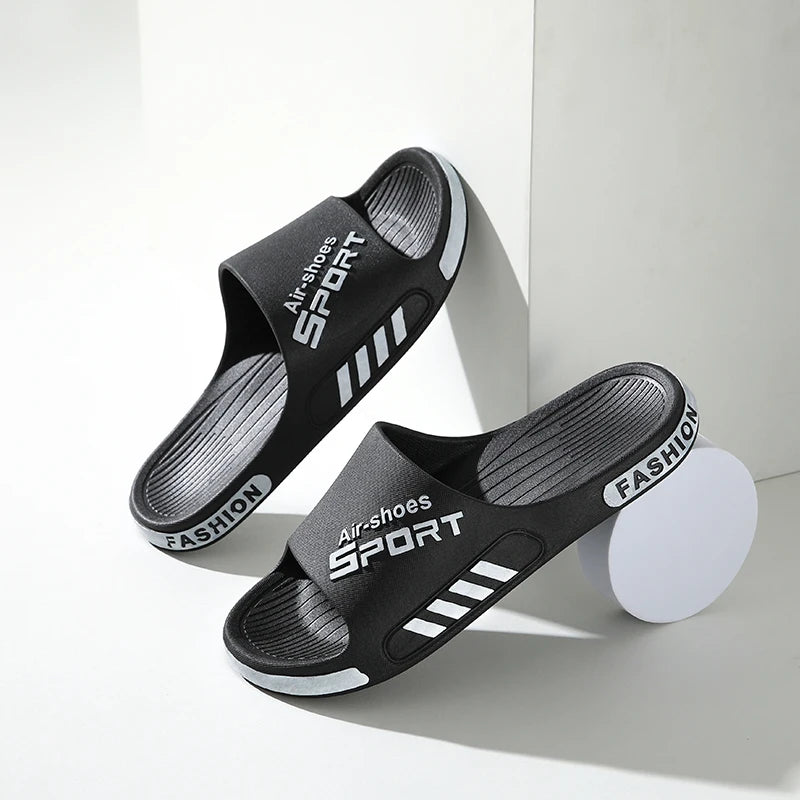 Men's Slippers Summer PVC Soft Slippers for Male Outdoor Thicken Anti-slip Beach Sandals Bathroom Home Flip Flop 2024 New Sandal
